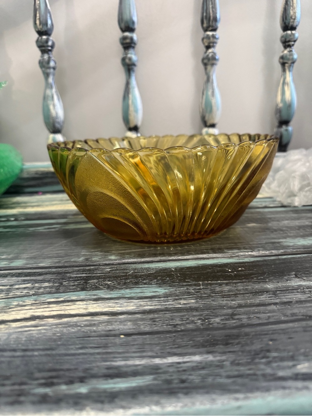 Amber Glass Decorative Bowl - Home Art